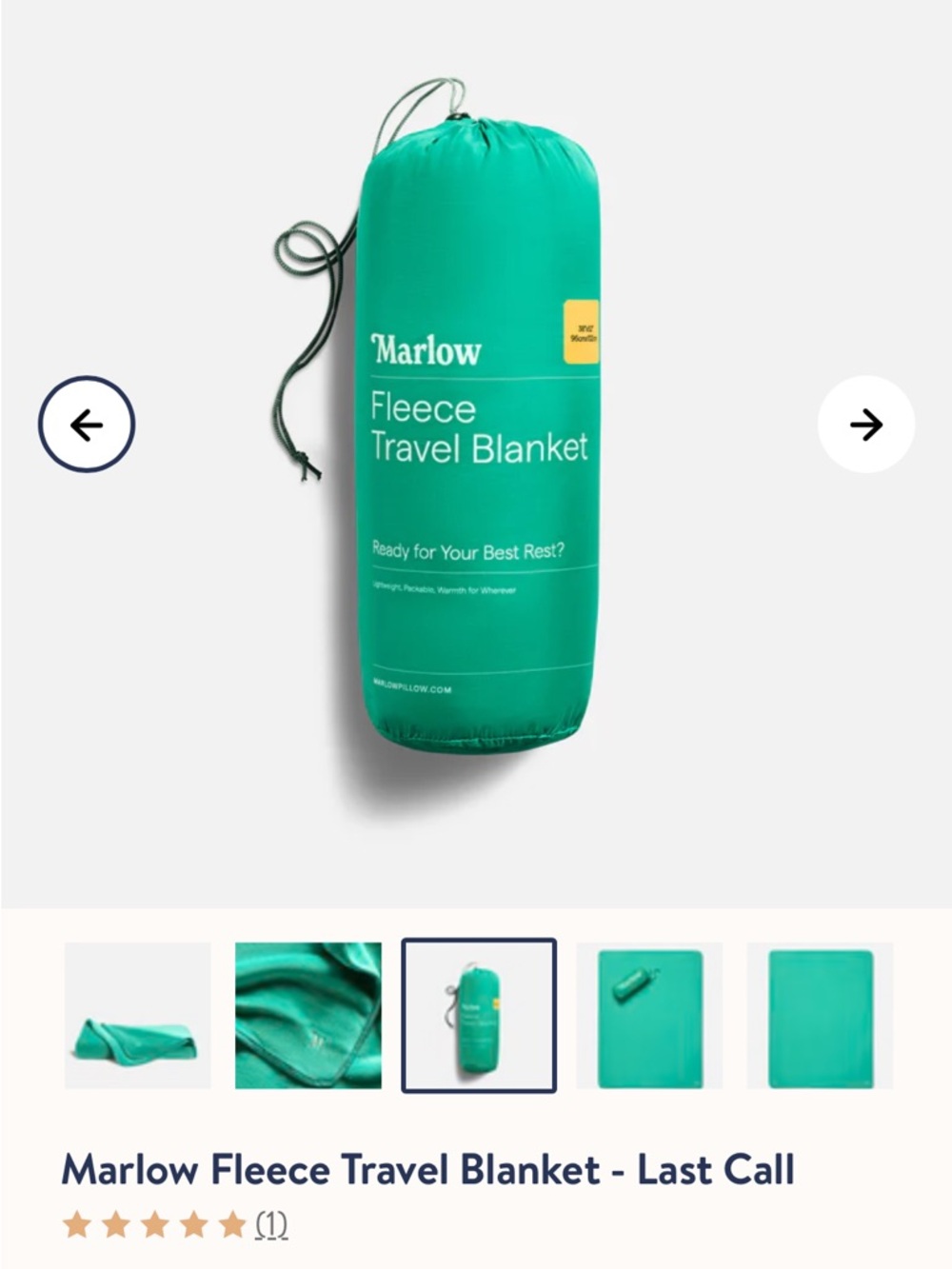 Brooklinen Marlow Fleece Travel Blanket nwt